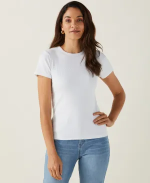 Ribbed Crew Neck Tee