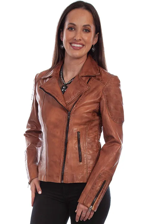 Scully Women's Brown Leather Motorcycle Jacket