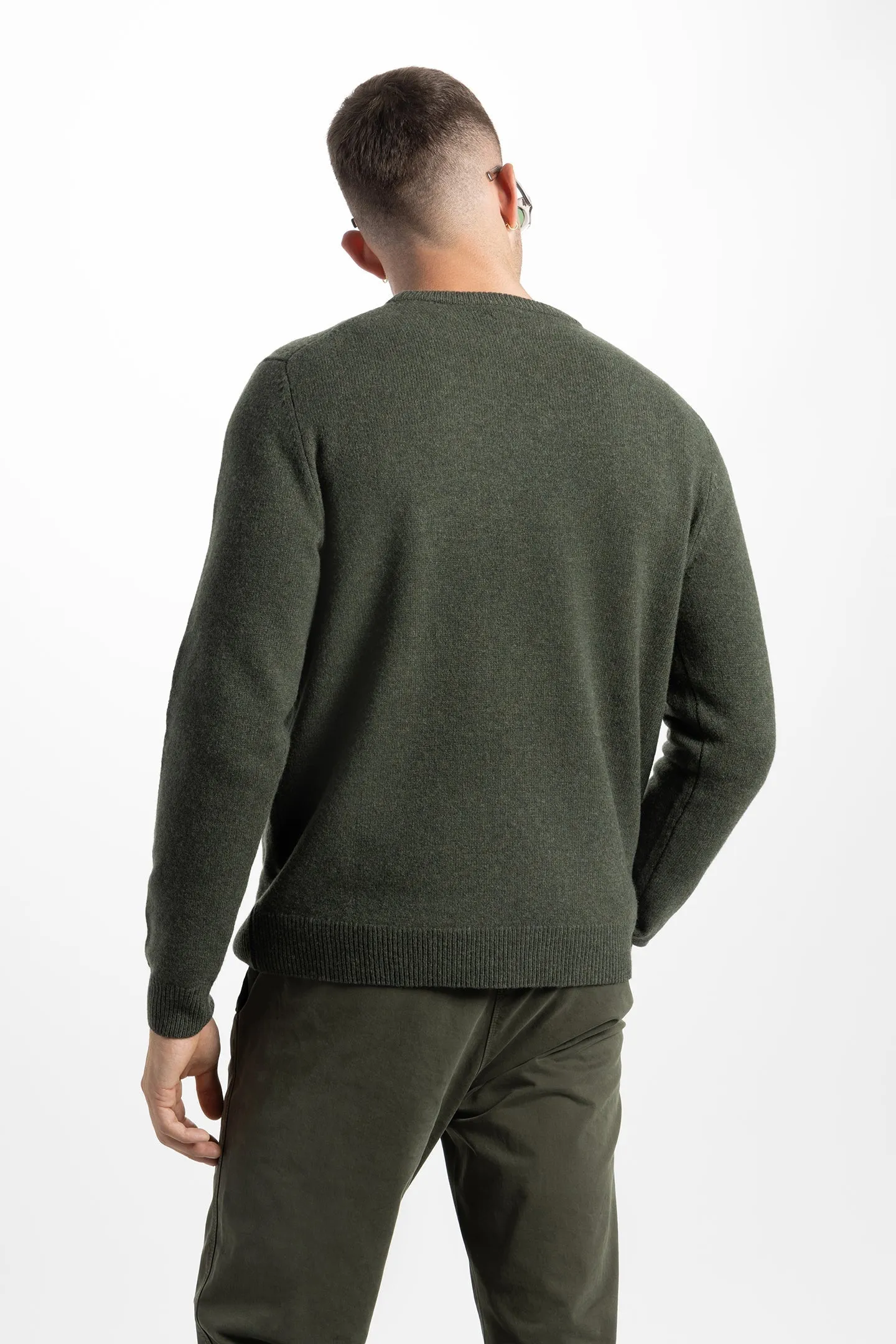 Soft Cloth Crewneck Sweater in Merino Jersey - Thyme