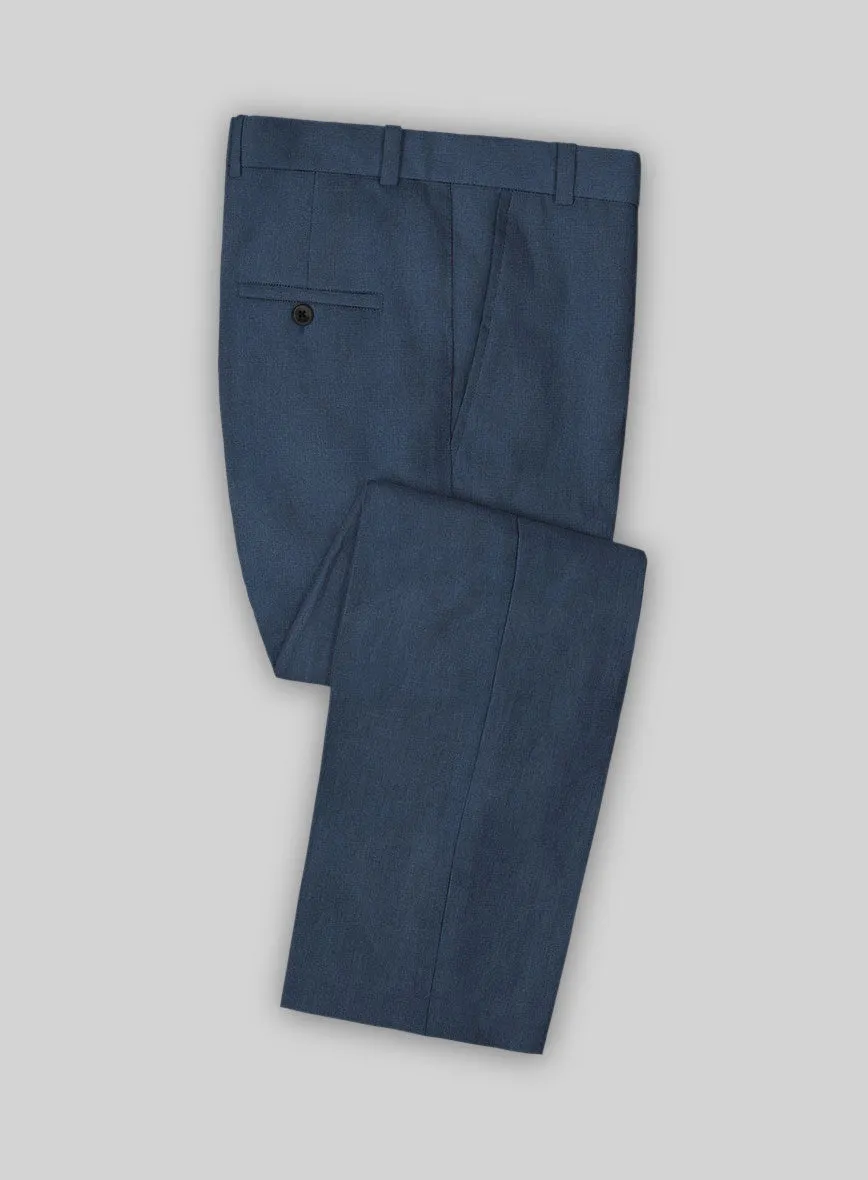 Solbiati Art Du Lin Ebony Blue Linen Suit