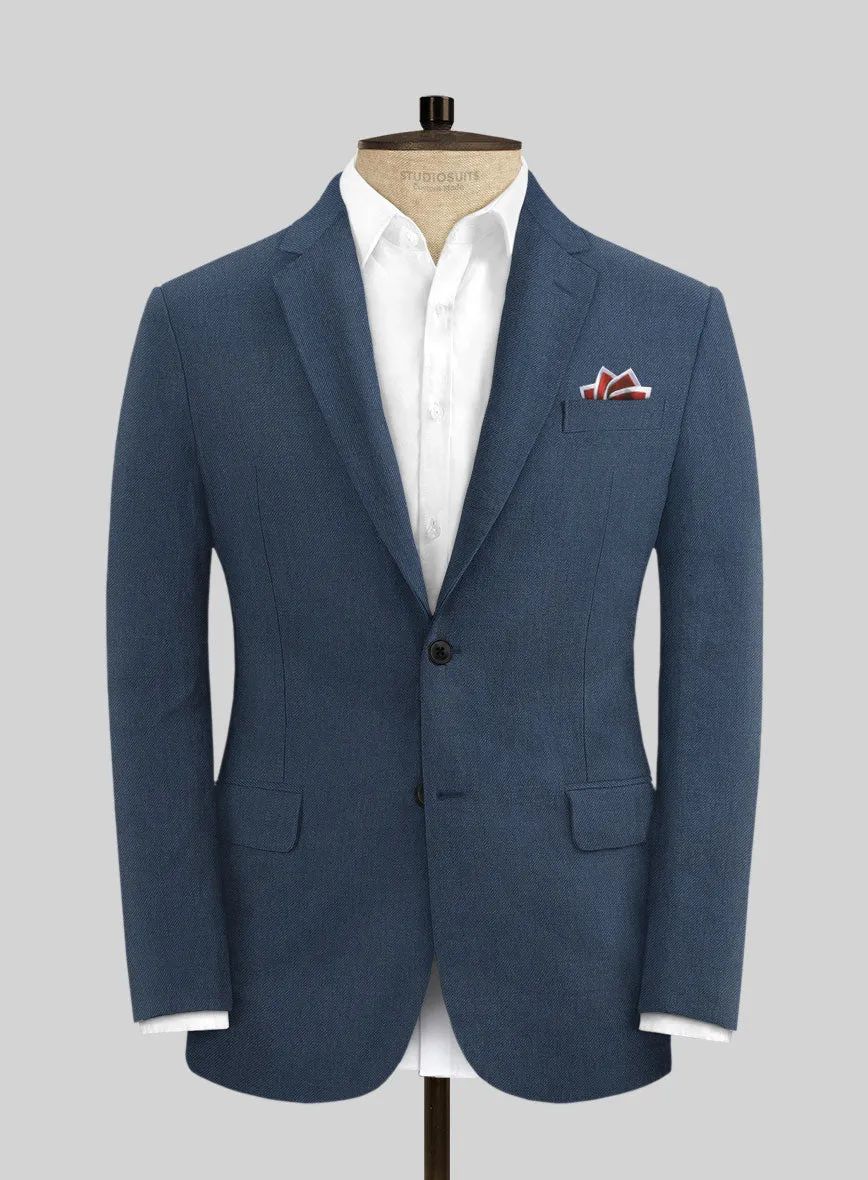 Solbiati Art Du Lin Ebony Blue Linen Suit