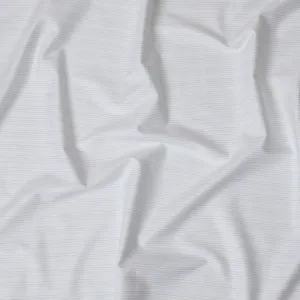 Sophisticated Silver-Grey Pinstripe 100% Cotton Shirting Fabric - Sleek Design, 150cm Width-D18574