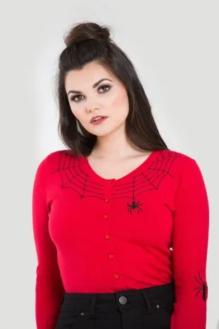 Spider Cardigan Red- Size Medium LAST ONE!