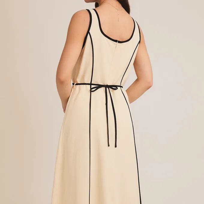 Square Neck Contrast Dress