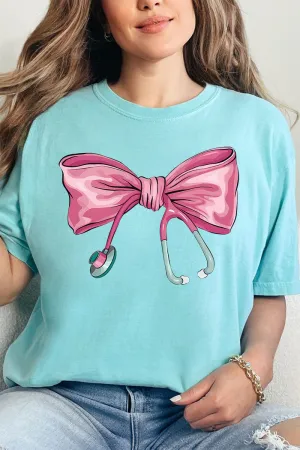 Stethoscope Bow Comfort Colors Adult Ring-Spun Cotton Tee