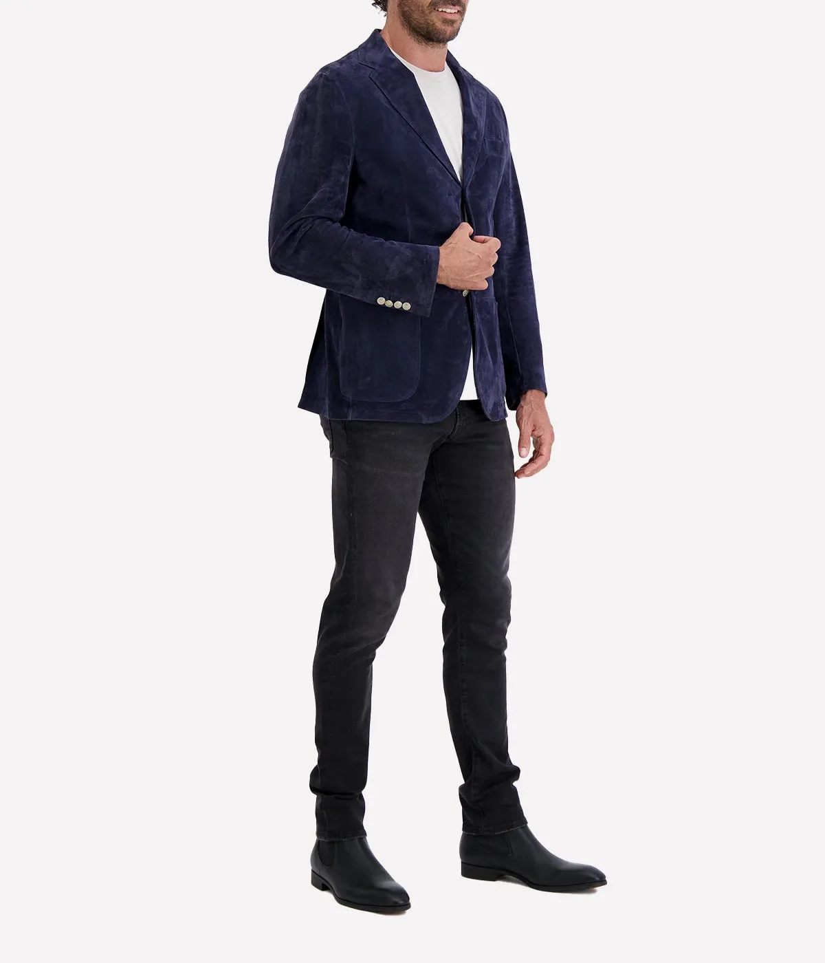 Suede Jacket in Blue