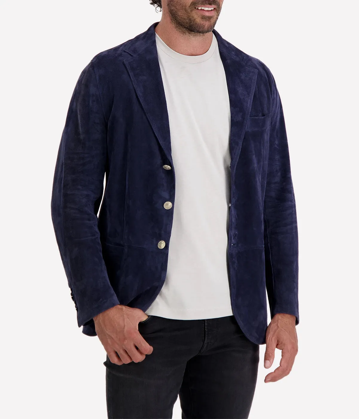Suede Jacket in Blue