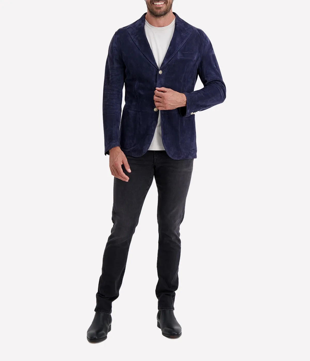 Suede Jacket in Blue