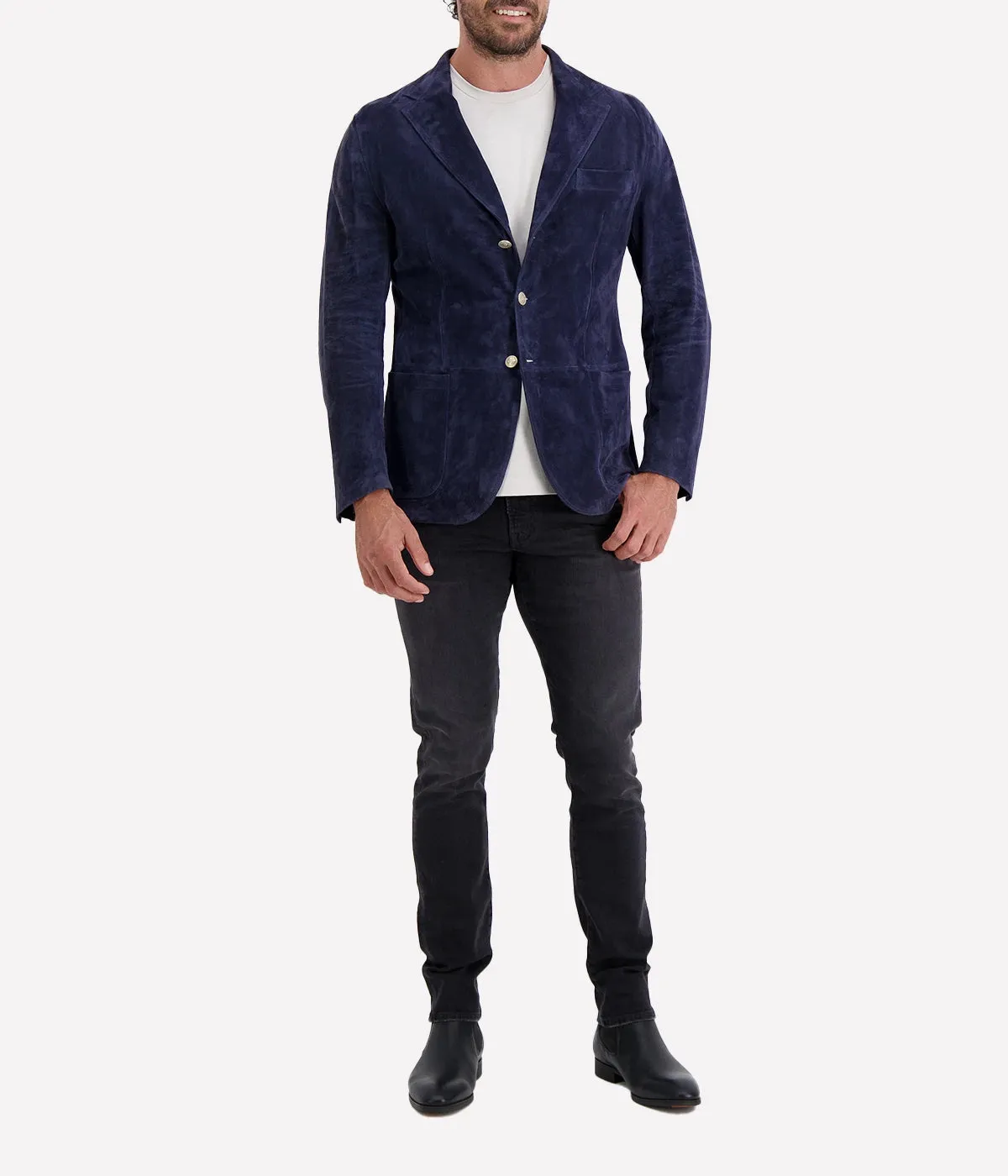 Suede Jacket in Blue