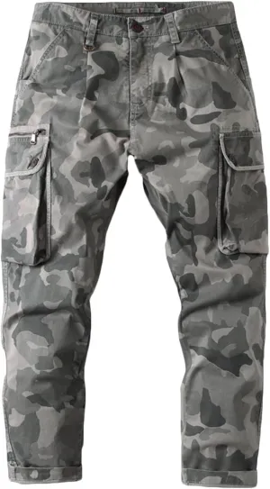 Uillui Mens Cargo Pants Fashion Como Joggers Sweatpants Cotton Stretch Casual Relaxed Fit Ankle Length Harem Streetwear Pant