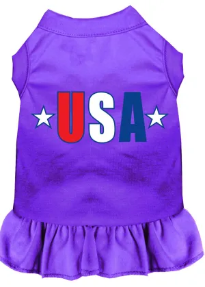 Usa Star Screen Print Dress Purple Sm (10)