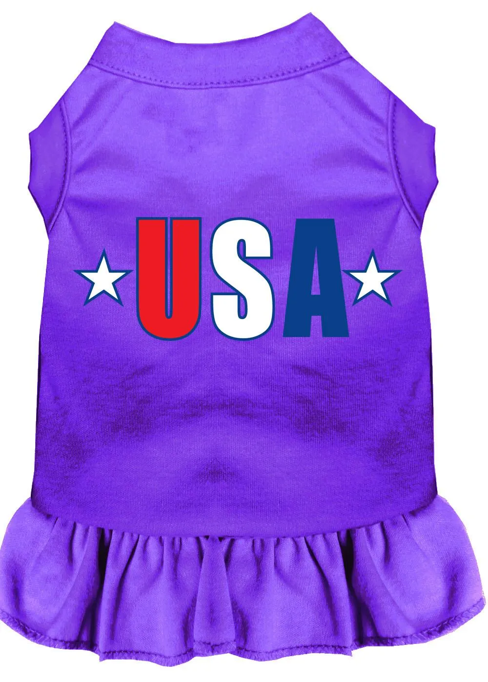 Usa Star Screen Print Dress Purple Sm (10)