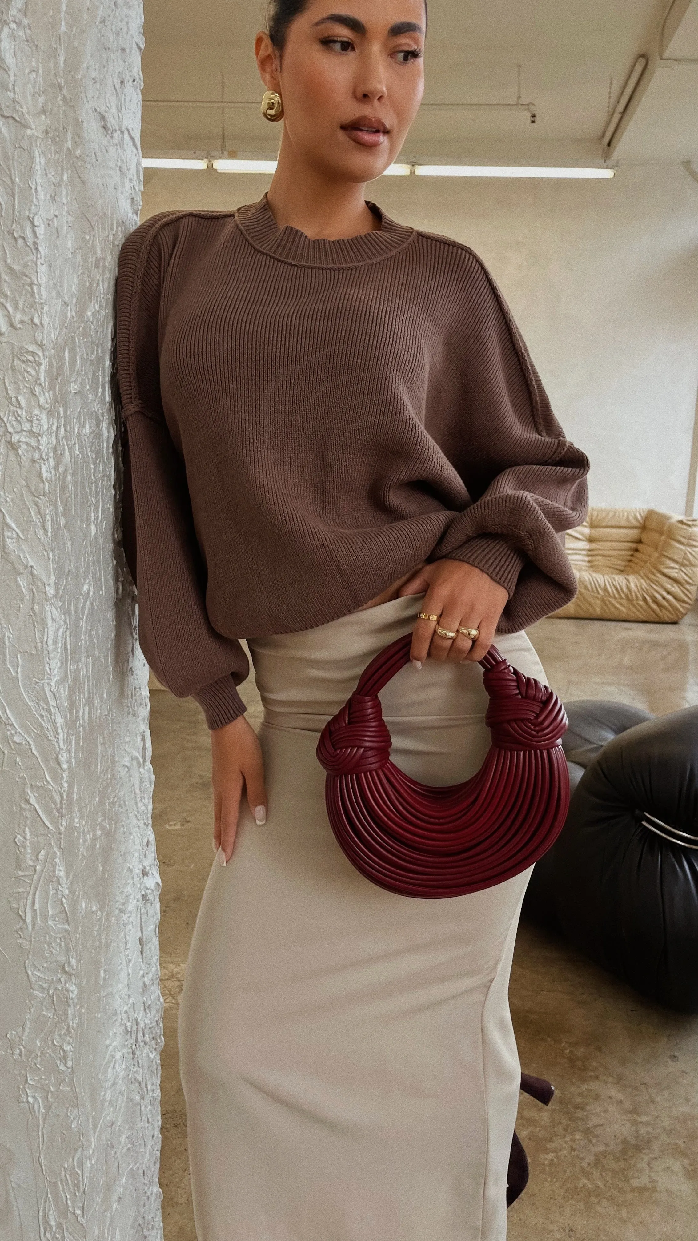 Vivian Oversized Sweater - Brown