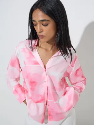 Wardrobe Pink Abstract Printed Shirt