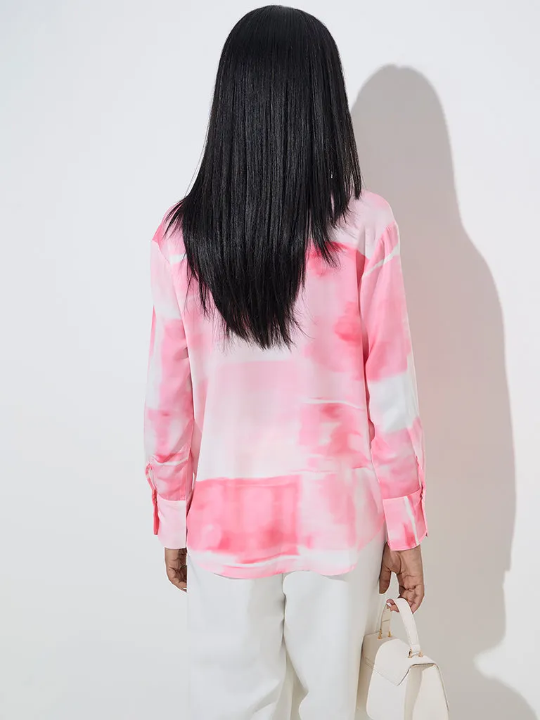 Wardrobe Pink Abstract Printed Shirt