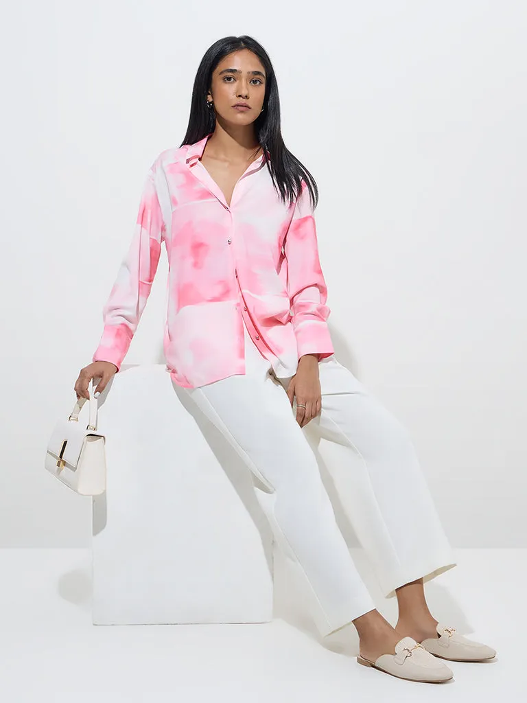 Wardrobe Pink Abstract Printed Shirt