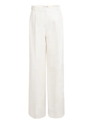 Wide Tailored Trouser in Cream