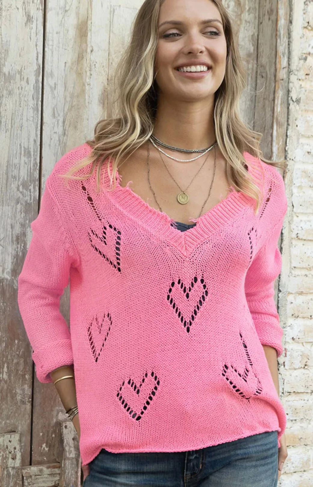 Wooden Ships Aimee Distressed Cotton Sweater