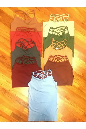 Yelete Criss Cross Cami In Assorted Colors