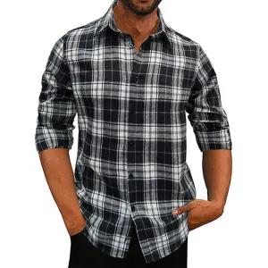 YESFASHION Thickened New Flannel Plaid Men Shirts
