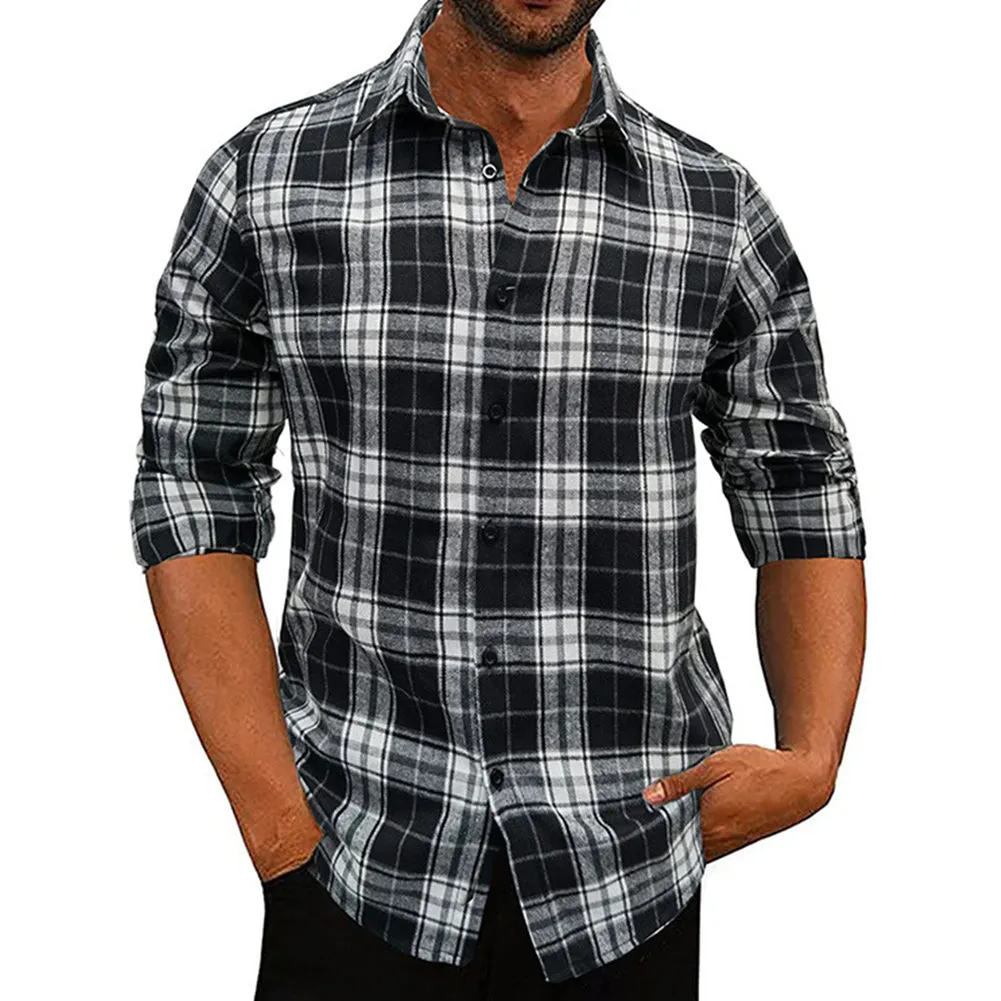 YESFASHION Thickened New Flannel Plaid Men Shirts