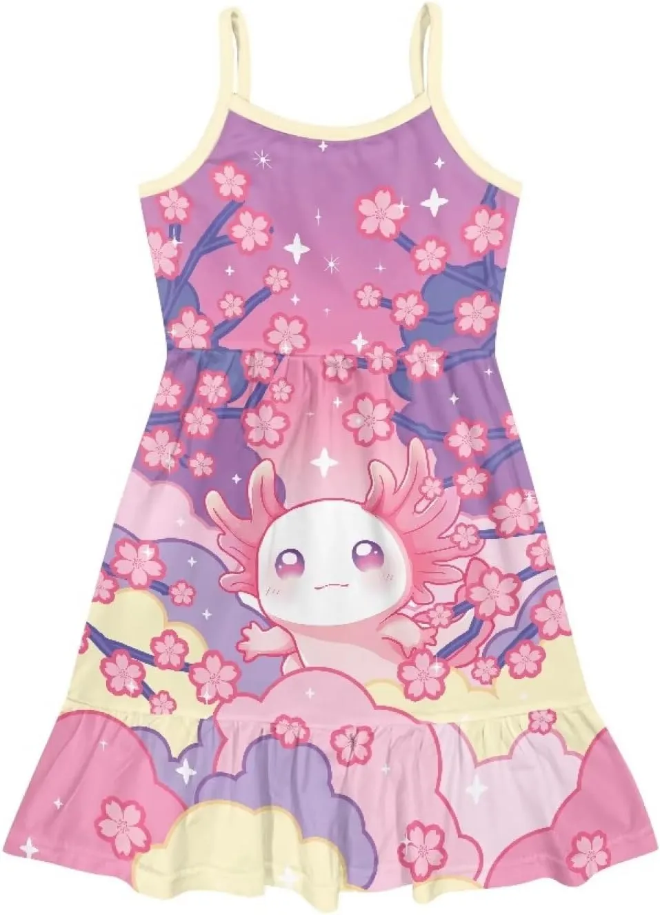 Youngerbaby Dresses for Toddle Girls 3-14T Spaghetti Strap Midi Dress Back to School Dresses One Piece Sundresses
